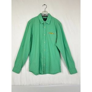 Scotch & Soda Shirt Men's S Green Print Long Sleeve Button-Up Get Up Go Relaxed